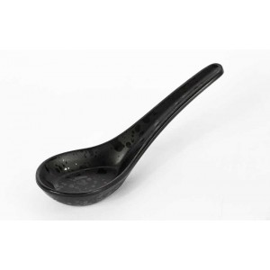 Soup spoon, black (plastic) 